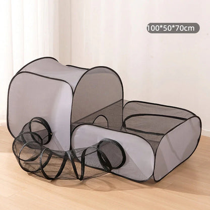 Foldable Pet Playpen with Tunnel