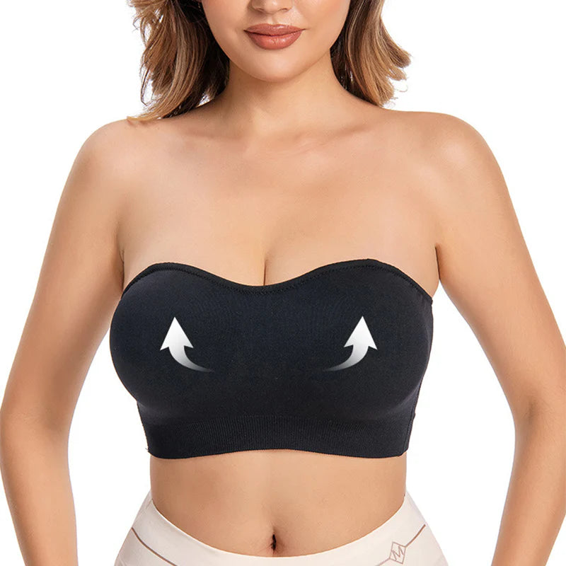 Women’s Wireless Bandeau Bra with Detachable Straps