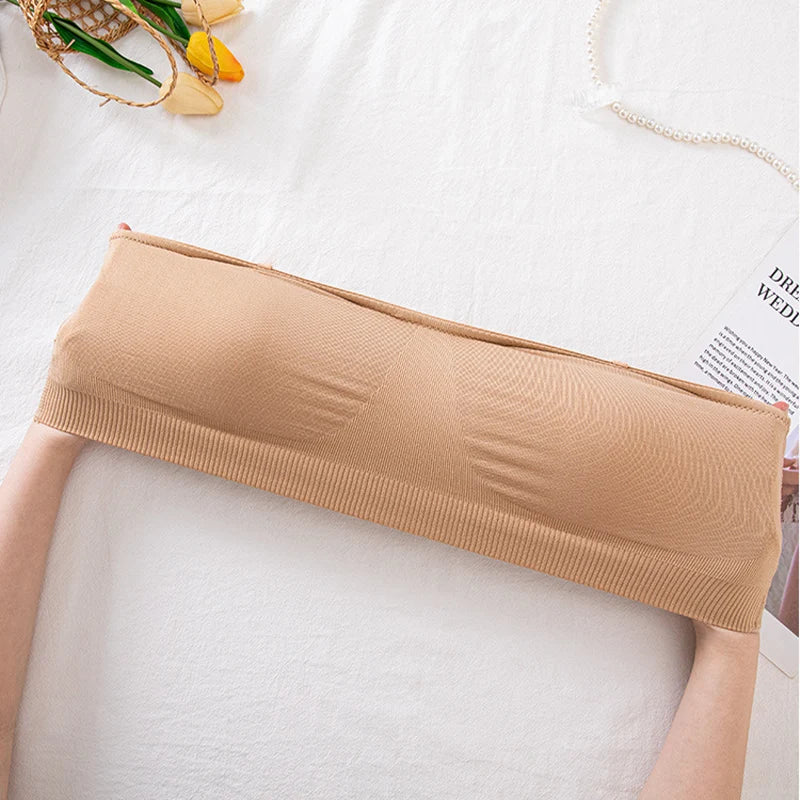 Women’s Wireless Bandeau Bra with Detachable Straps