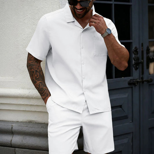 Men’s Short-Sleeve Shirt and Shorts Set
