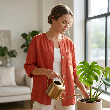 Women’s Relaxed Short-Sleeve Summer Blouse
