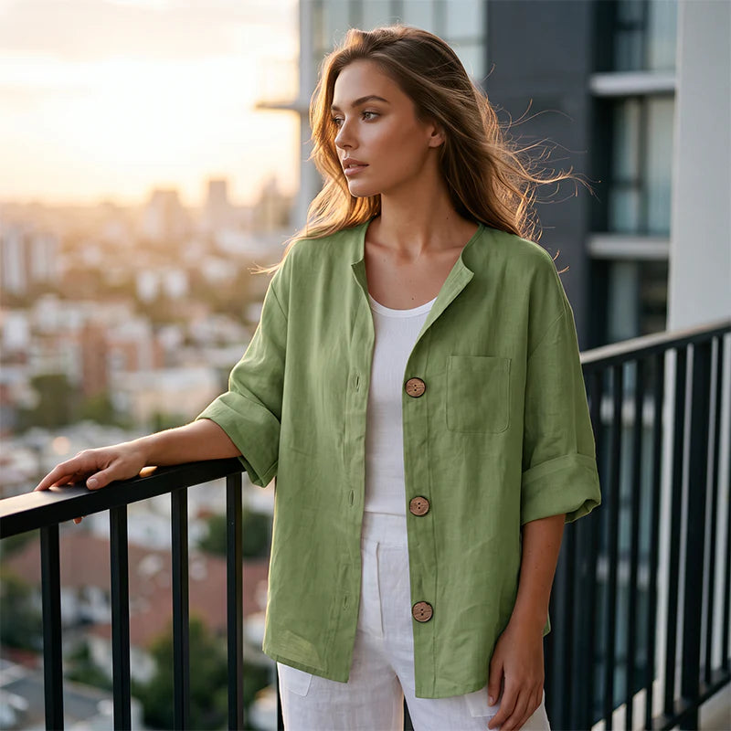 Women’s Relaxed Short-Sleeve Summer Blouse