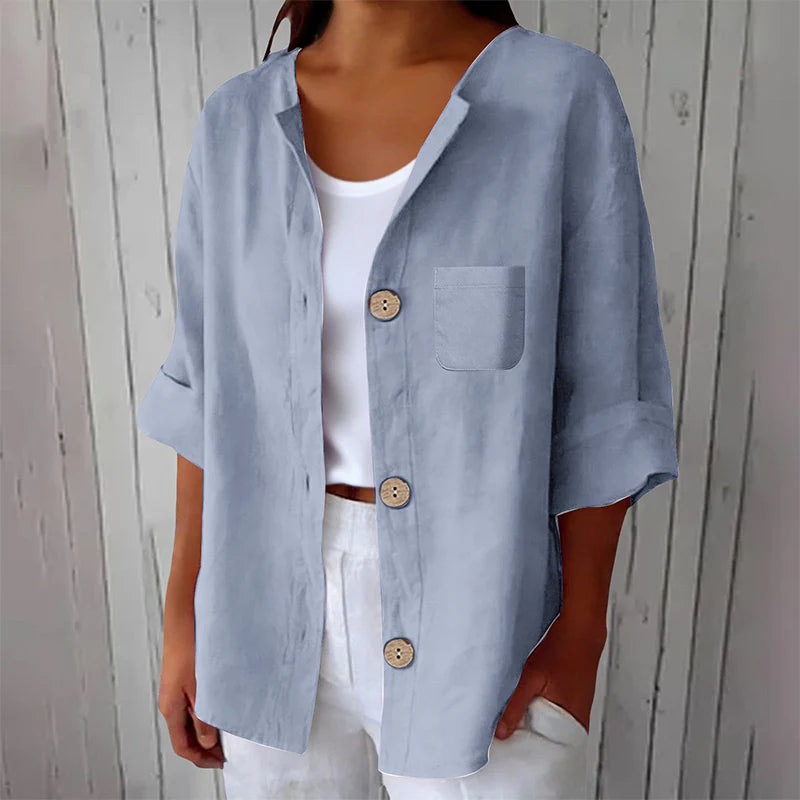 Women’s Relaxed Short-Sleeve Summer Blouse