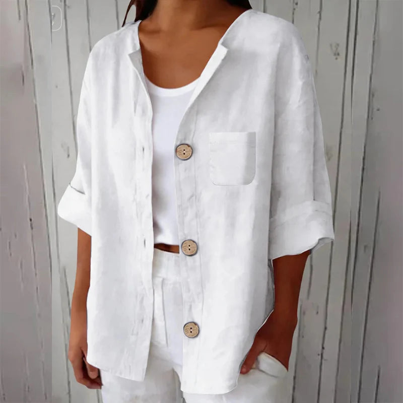 Women’s Relaxed Short-Sleeve Summer Blouse