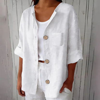 Women’s Relaxed Short-Sleeve Summer Blouse