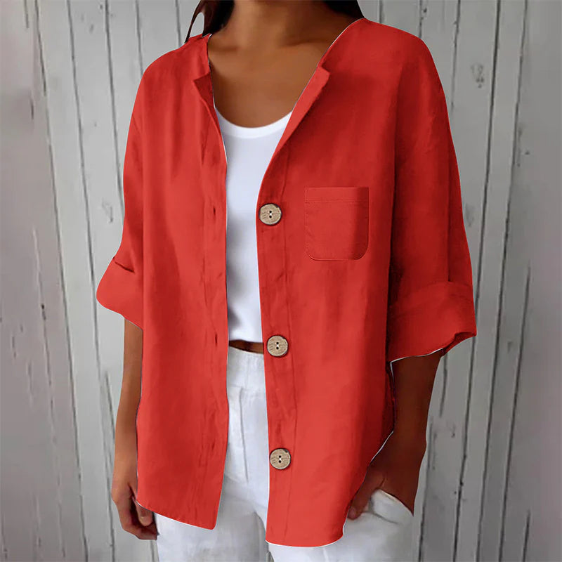 Women’s Relaxed Short-Sleeve Summer Blouse