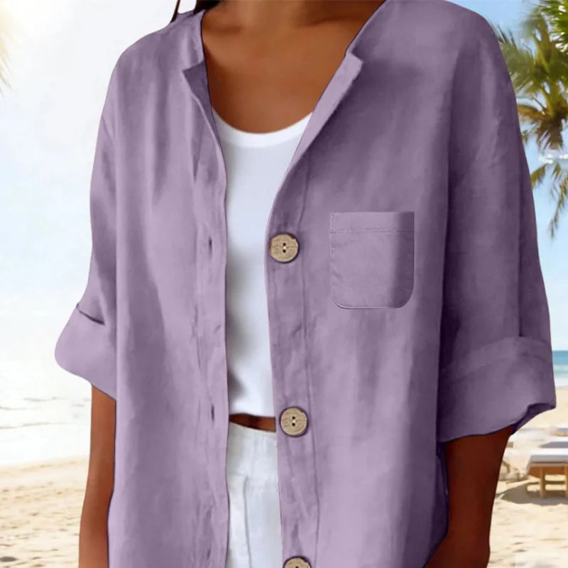 Women’s Relaxed Short-Sleeve Summer Blouse
