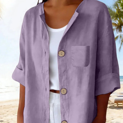 Women’s Relaxed Short-Sleeve Summer Blouse