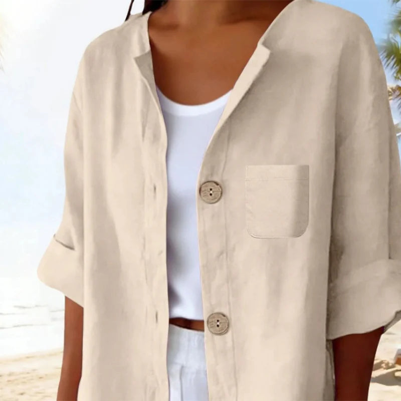 Women’s Relaxed Short-Sleeve Summer Blouse
