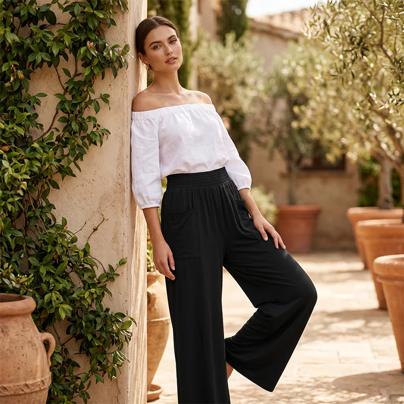 Women’s High-Waisted Wide-Leg Trousers
