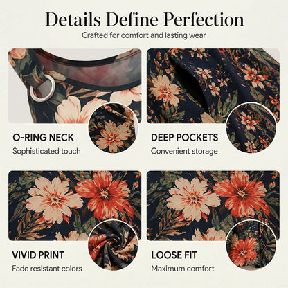 Women’s Floral Ring-Strap Maxi Dress