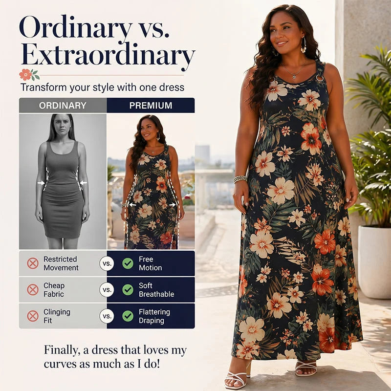 Women’s Floral Ring-Strap Maxi Dress