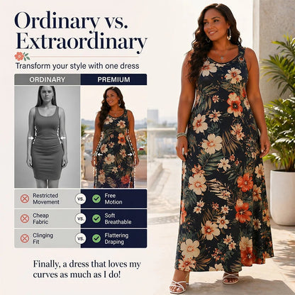 Women’s Floral Ring-Strap Maxi Dress