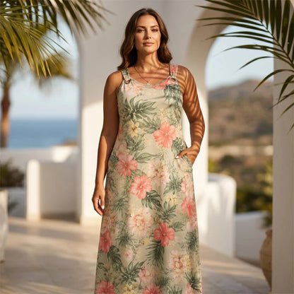 Women’s Floral Ring-Strap Maxi Dress