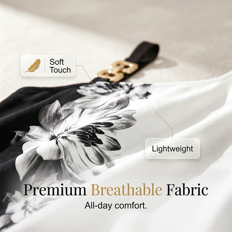 Women's One-Shoulder Floral Draped Dress