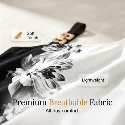 Women's One-Shoulder Floral Draped Dress