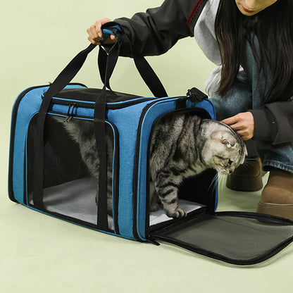 Large Foldable Mesh Cat Carrier
