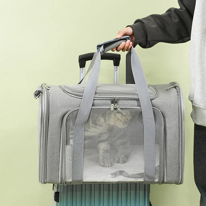 Large Foldable Mesh Cat Carrier