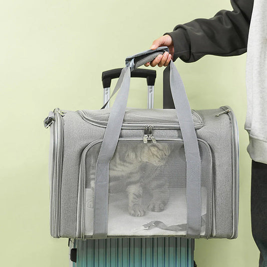 Large Foldable Mesh Cat Carrier