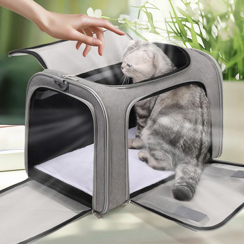 Large Foldable Mesh Cat Carrier