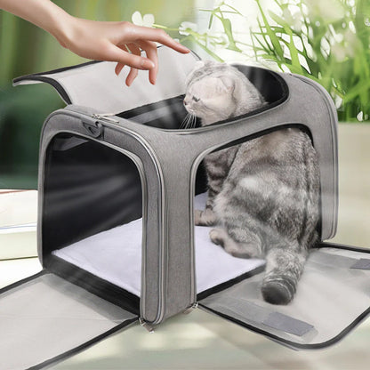Large Foldable Mesh Cat Carrier