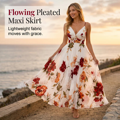 Women’s Floral Twist-Front Maxi Dress