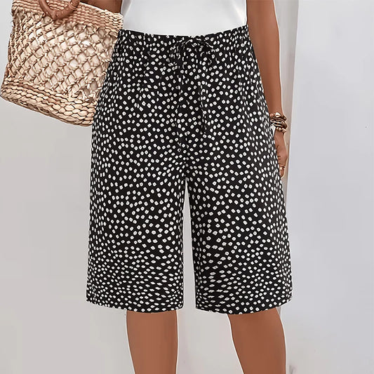Women’s Printed Wide-Leg Bermuda Shorts
