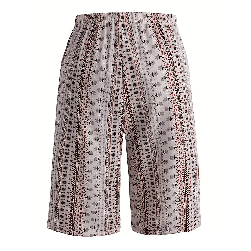 Women’s Printed Wide-Leg Bermuda Shorts