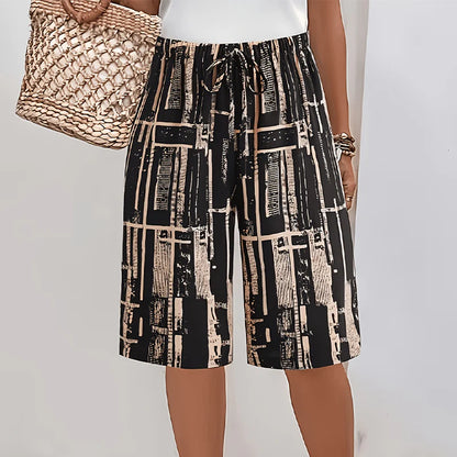 Women’s Printed Wide-Leg Bermuda Shorts