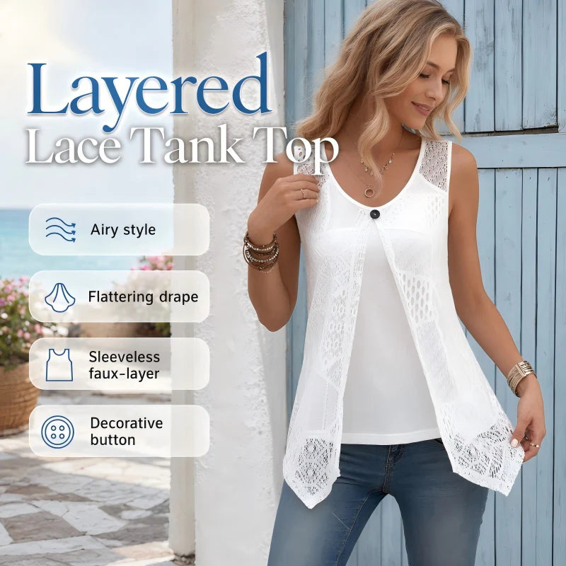 Women’s Layered Lace Sleeveless Top