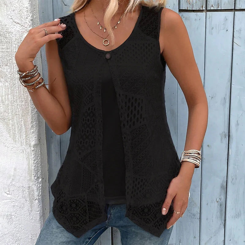 Women’s Layered Lace Sleeveless Top