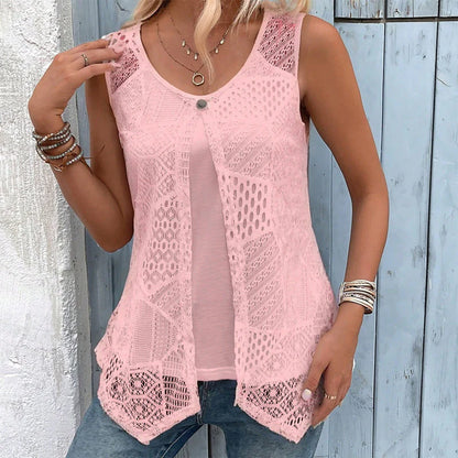Women’s Layered Lace Sleeveless Top