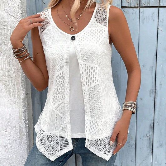 Women’s Layered Lace Sleeveless Top