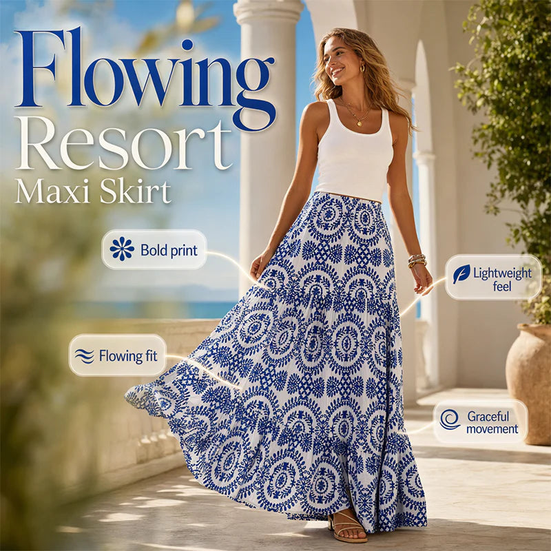 Women’s Printed Flowy Maxi Skirt