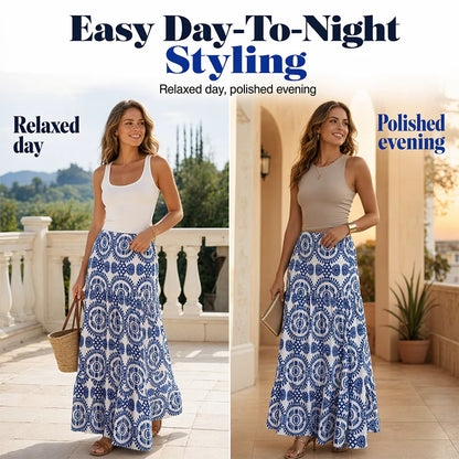 Women’s Printed Flowy Maxi Skirt