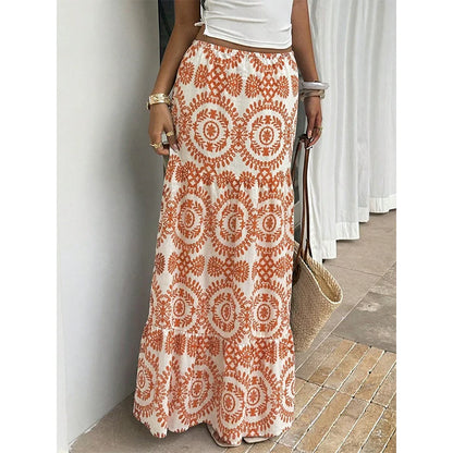Women’s Printed Flowy Maxi Skirt