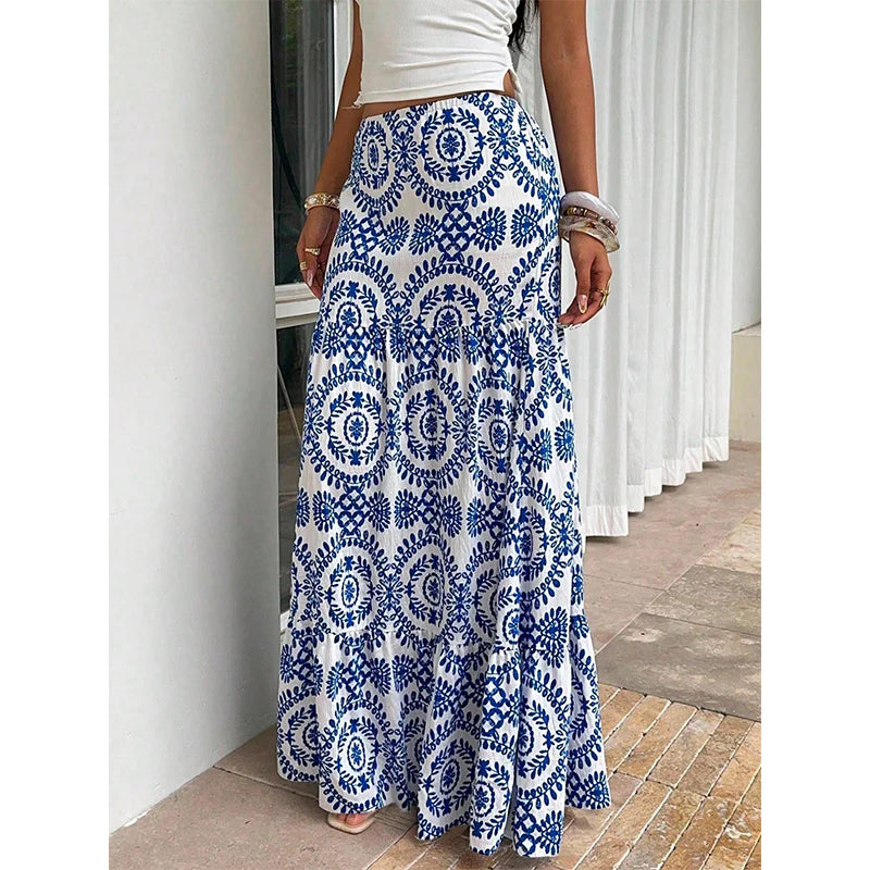 Women’s Printed Flowy Maxi Skirt