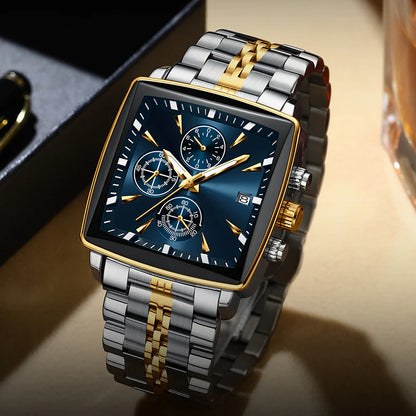 Men’s Two-Tone Square Quartz Watch
