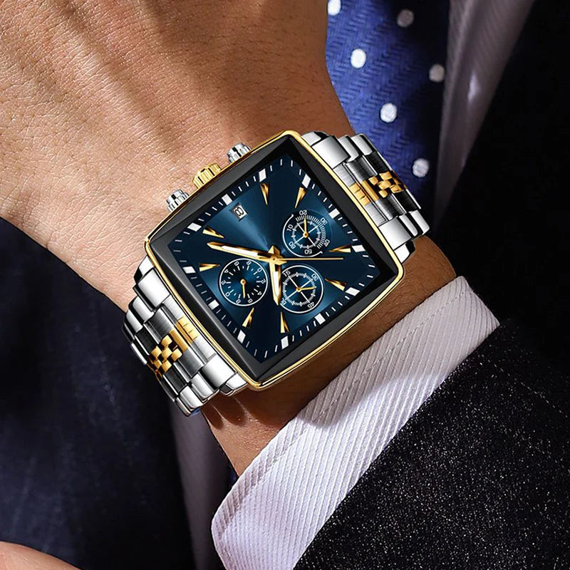 Men’s Two-Tone Square Quartz Watch