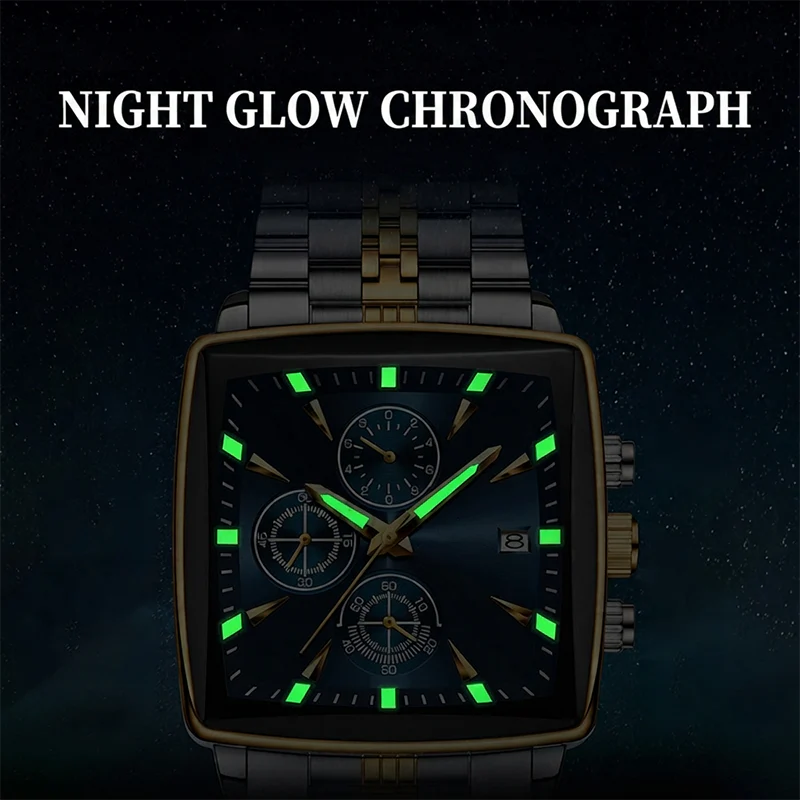 Men’s Two-Tone Square Quartz Watch