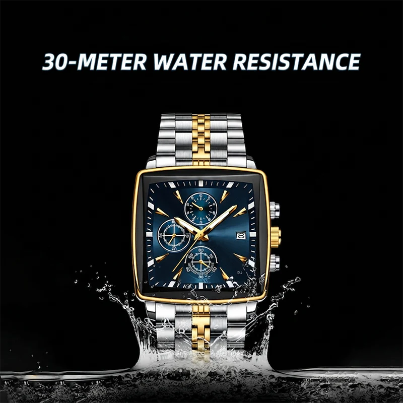 Men’s Two-Tone Square Quartz Watch