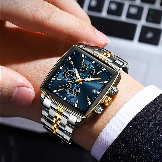Men’s Two-Tone Square Quartz Watch