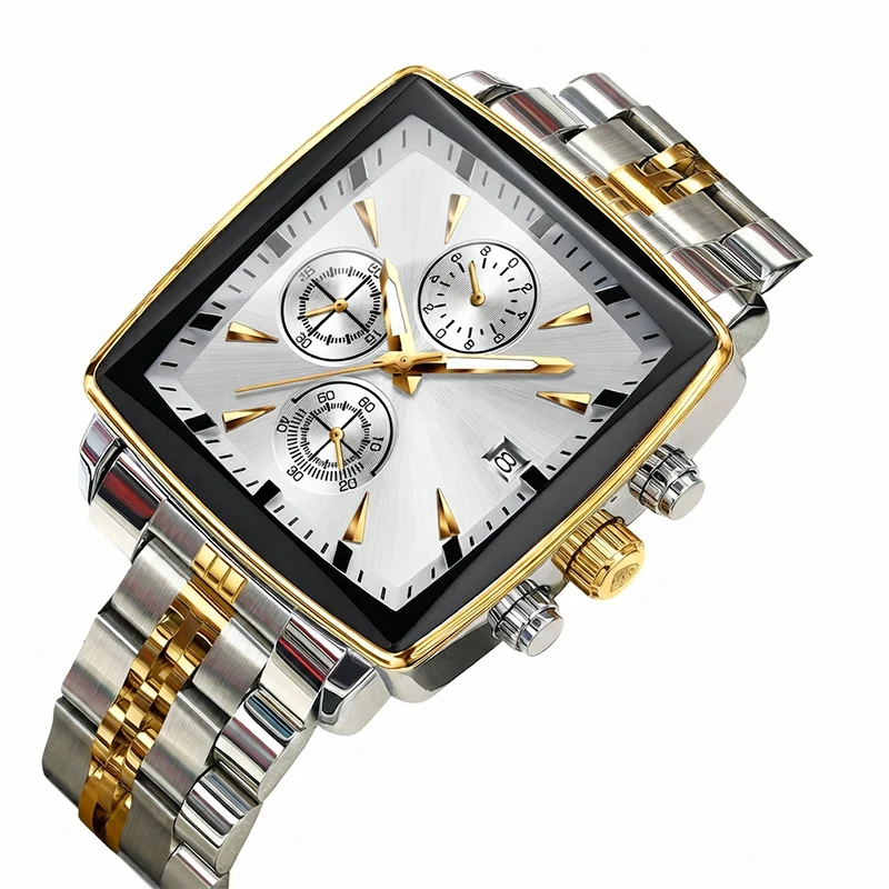 Men’s Two-Tone Square Quartz Watch