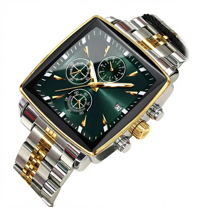 Men’s Two-Tone Square Quartz Watch