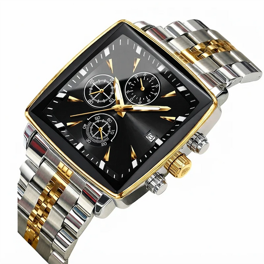 Men’s Two-Tone Square Quartz Watch