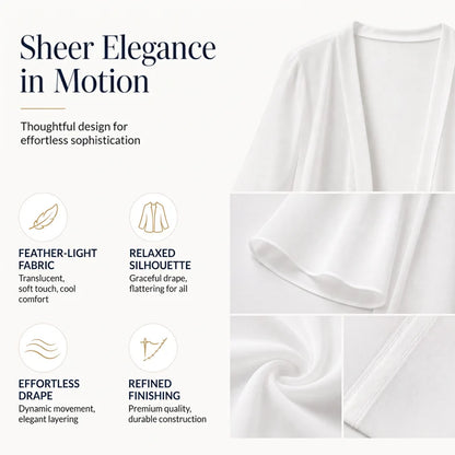 Women’s Lightweight Open-Front Chiffon Cardigan