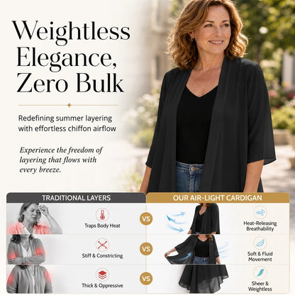 Women’s Lightweight Open-Front Chiffon Cardigan