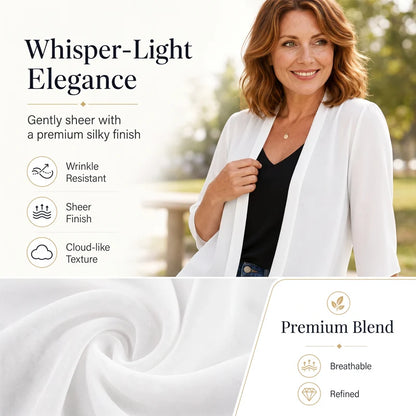 Women’s Lightweight Open-Front Chiffon Cardigan