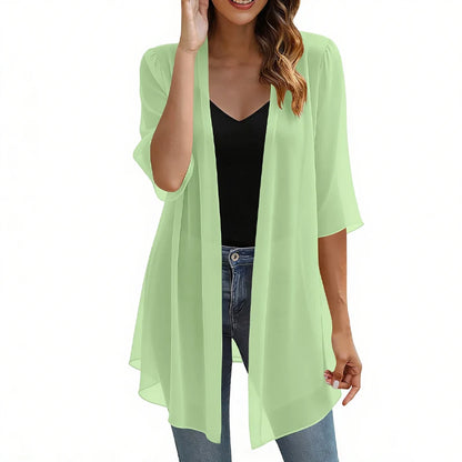 Women’s Lightweight Open-Front Chiffon Cardigan