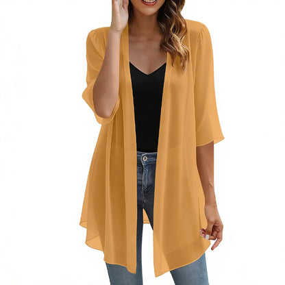 Women’s Lightweight Open-Front Chiffon Cardigan